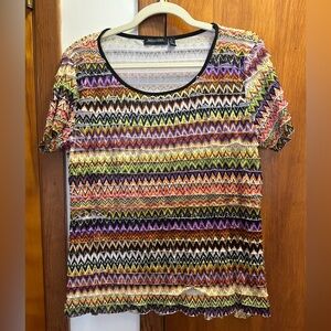 Notations Multicolor Zigzag Short Sleeve Tee